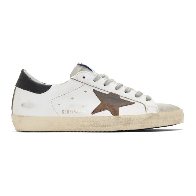 Photo: Golden Goose White and Brown Superstar Sneakers