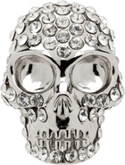 McQueen Silver Pave Skull Single Stud Earring