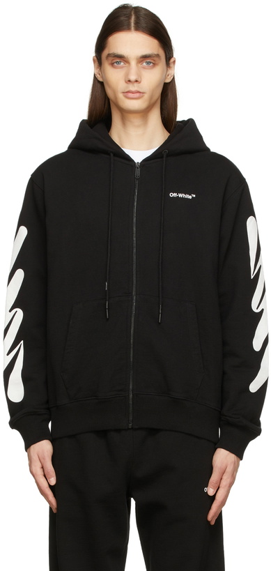 Photo: Off-White Black Wave Diag Zip Hoodie