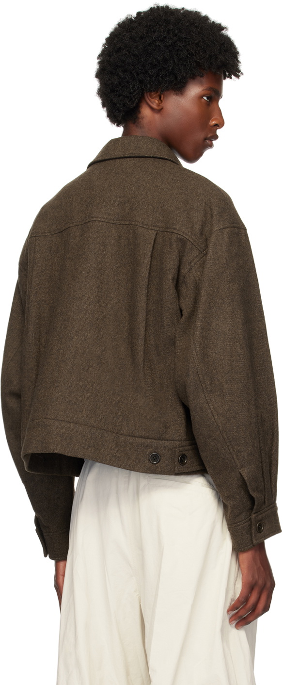 AMOMENTO Brown Padded Crop Jacket AMOMENTO