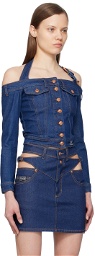 Versace Jeans Couture Indigo Buttoned Denim Blouse