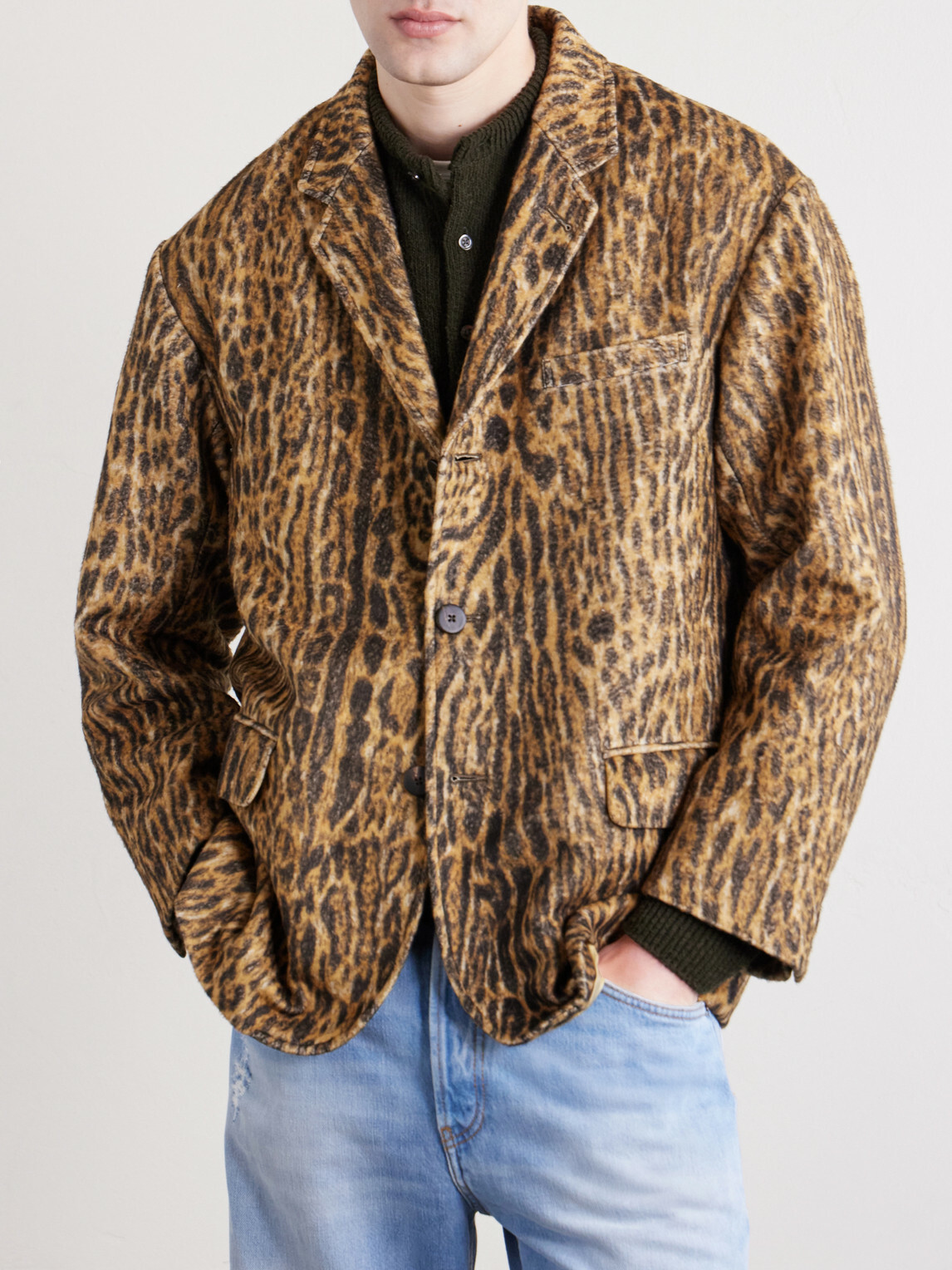 Visvim - Bowen Leopard-Print Silk Blazer - Neutrals