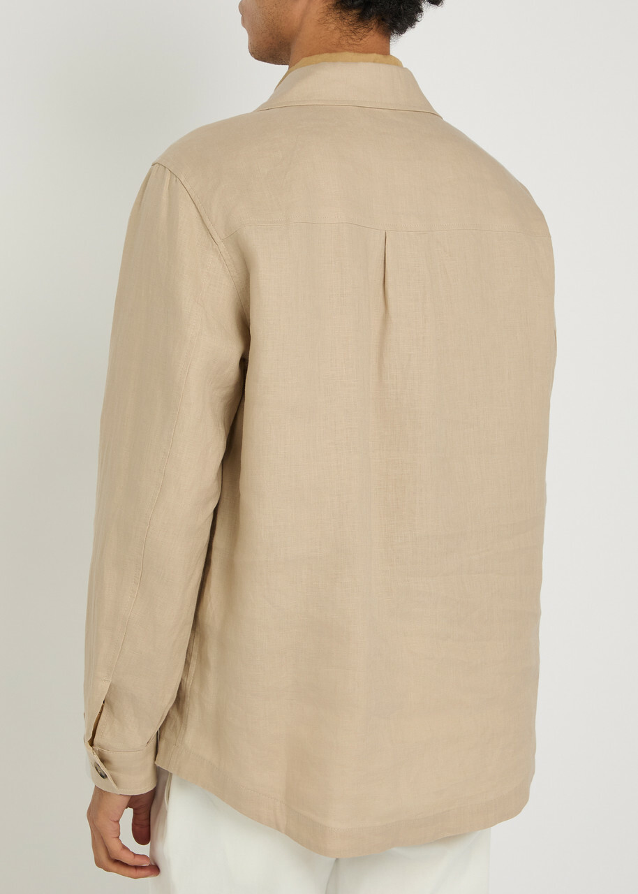 Boss Linen Overshirt Beige