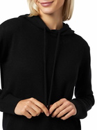 MC2 Saint Barth Woman Black Knitted Hoodie With St. Barth Embroidery