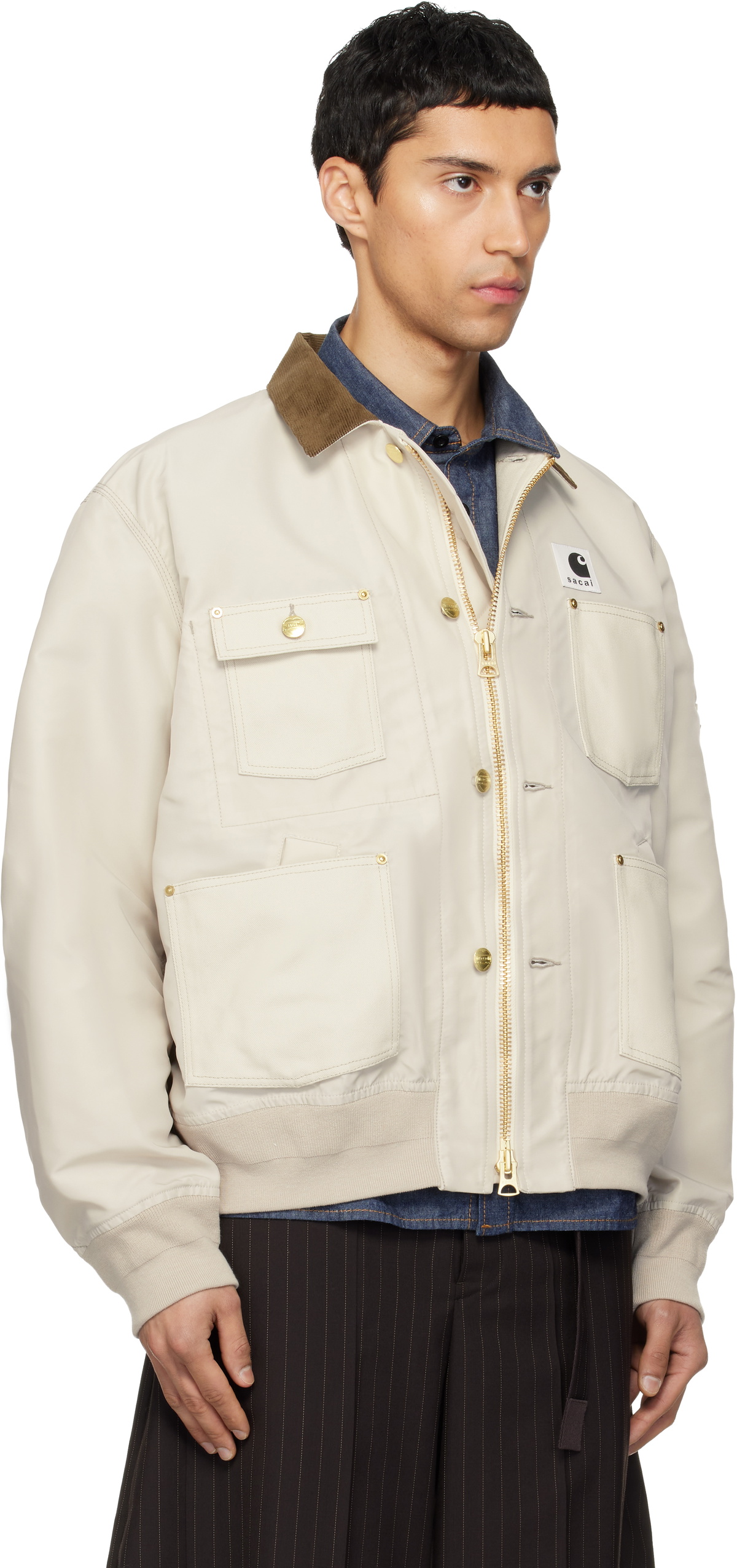 sacai Off-White Carhartt WIP Edition Nylon Twill & Duck Jacket