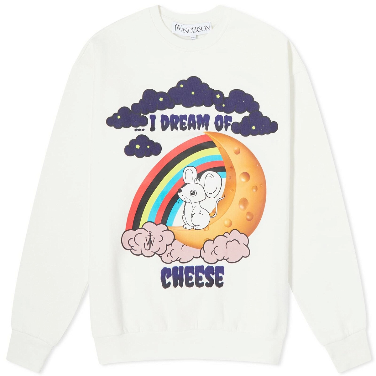 Photo: JW Anderson Women's I Dream Of Cheese Crew Sweat in Off White