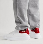 Alexander McQueen - Exaggerated-Sole Croc Effect-Trimmed Leather Sneakers - White