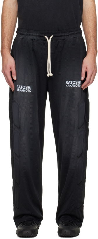 Photo: Satoshi Nakamoto Black Mesh Moto Lounge Pants