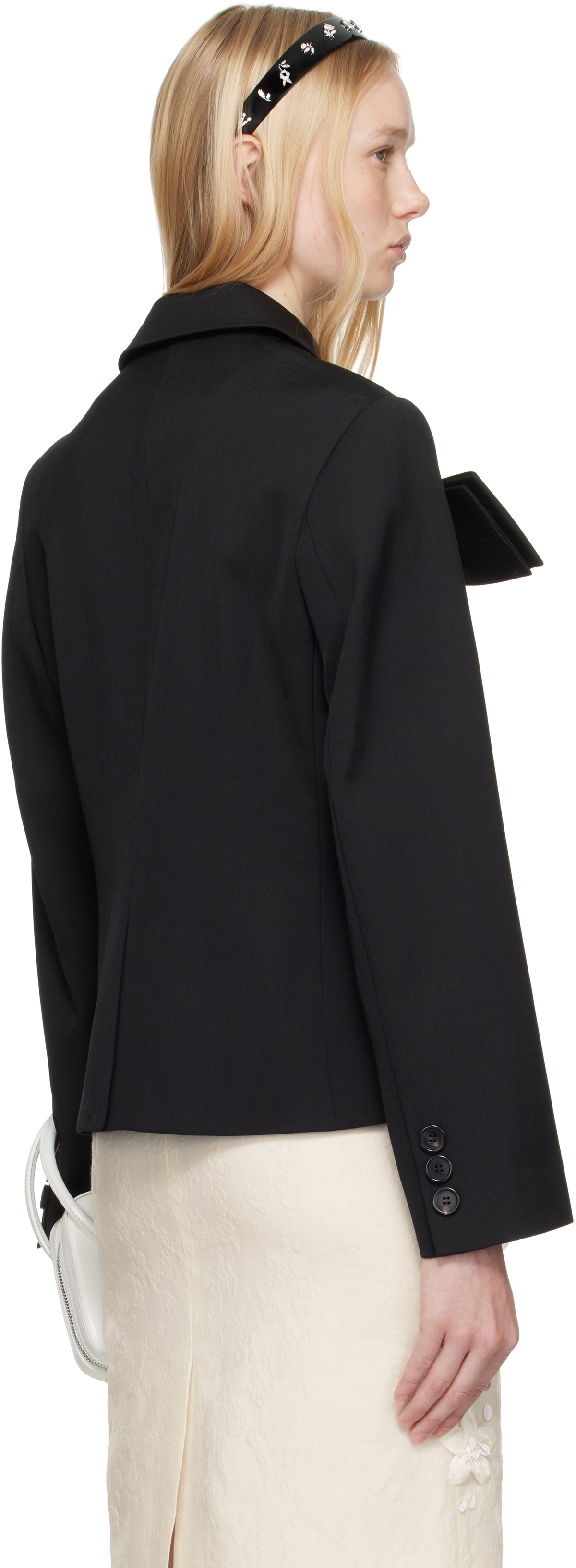 SHUSHU/TONG SSENSE Exclusive Black Bow Blazer