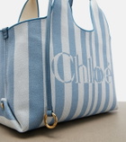 Chloé Chloé Stripy logo canvas tote bag
