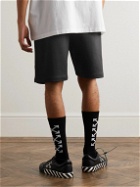 Off-White - Straight-Leg Logo-Print Jersey Shorts - Black