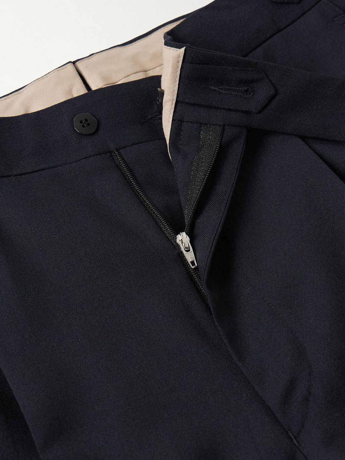 Stòffa - Straight-Leg Pleated Wool Suit Trousers - Blue