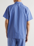 TEKLA - Striped Organic Cotton-Poplin Pyjama Shirt - Blue