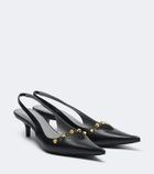 Balenciaga Studded leather slingback pumps
