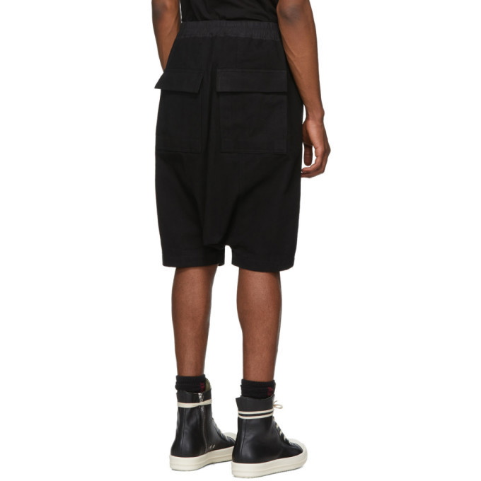 Rick Owens Black Forever Basket Swinger Shorts Rick Owens