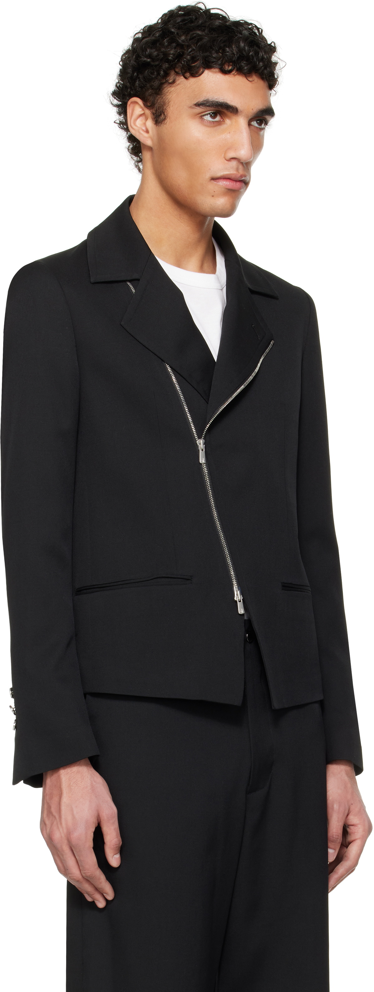 ジャケット・アウター FUMITO GANRYU 25ss Spencer Riders Jk FUMITO GANRYU Black Spencer Riders Jacket Fumito Ganryu