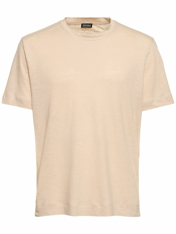 Photo: ZEGNA Pure Linen Jersey T-shirt