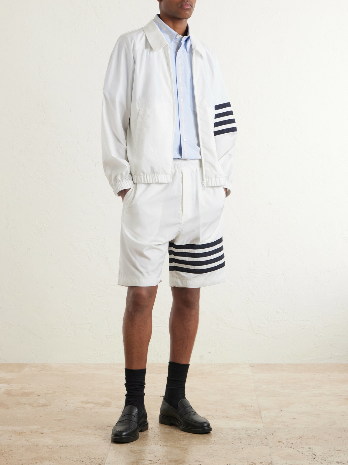 Thom Browne - Straight-Leg Striped Shorts - White