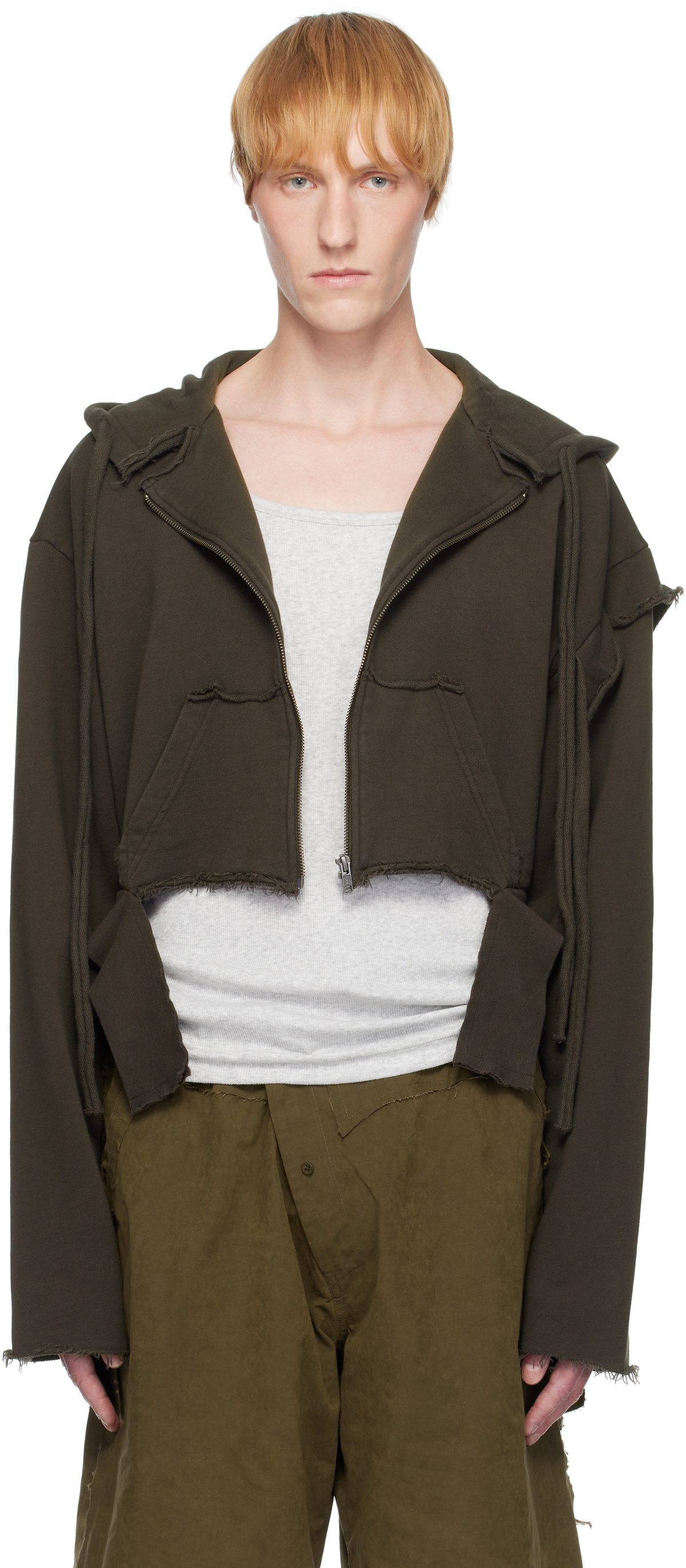 Ottolinger Black Multiline Zip Hoodie Ottolinger