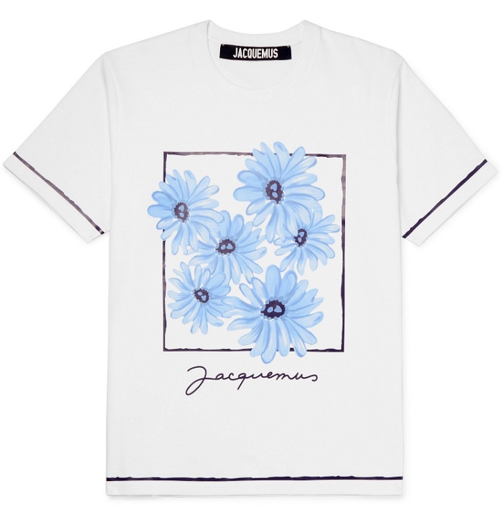 Photo: Jacquemus - Printed Cotton-Jersey T-Shirt - White