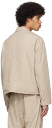 AURALEE Beige Crinkled Reversible Jacket