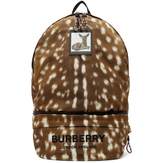 Photo: Burberry Brown Convertible Deer Print Backpack