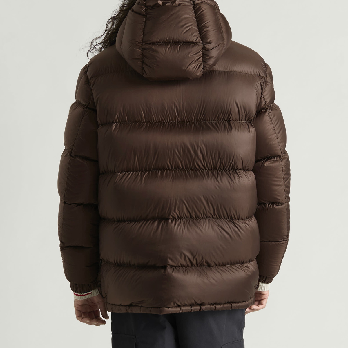 Moncler Men's Orelith Short Micro Ripstop Parka Jacket in Brown