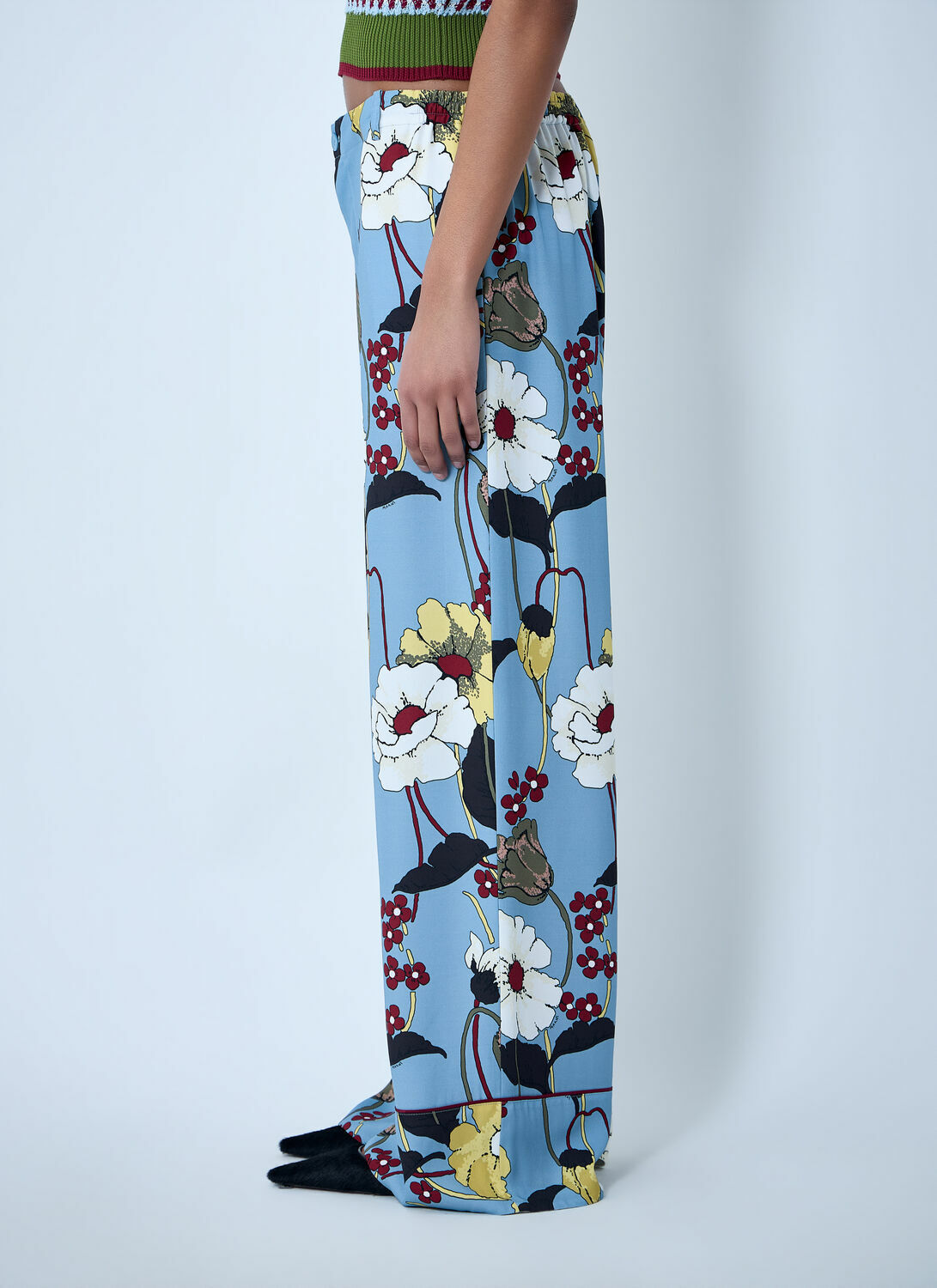 Marni Wide-Leg Floral Trousers