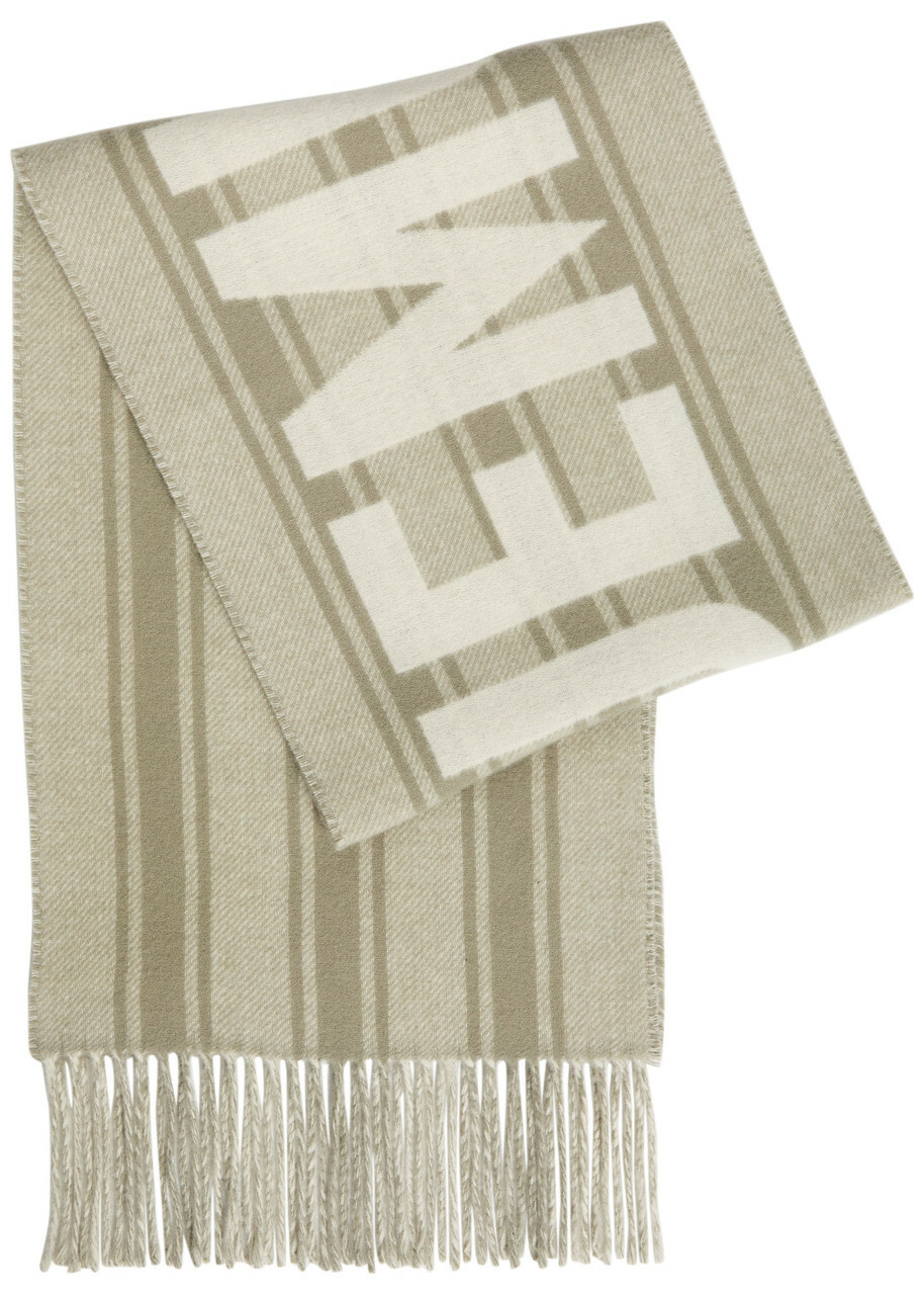 Jacquemus L'echarpe Logo Fringed Wool Scarf - White - One Size
