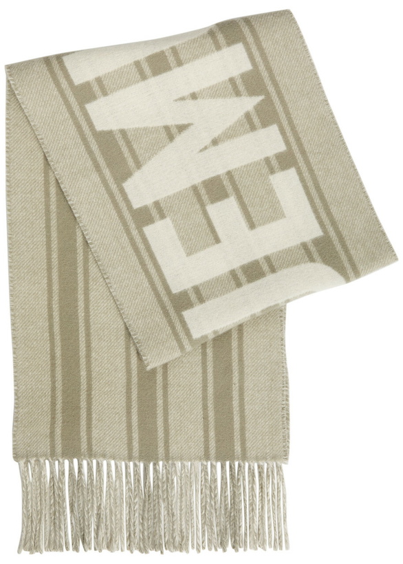 Photo: Jacquemus L'echarpe Logo Fringed Wool Scarf - White - One Size