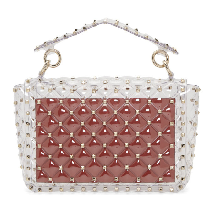 Valentino Transparent Valentino Garavani Plexi Medium Rockstud Spike Bag