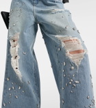 Xu Zhi Rhinestone-embellished wide-leg jeans