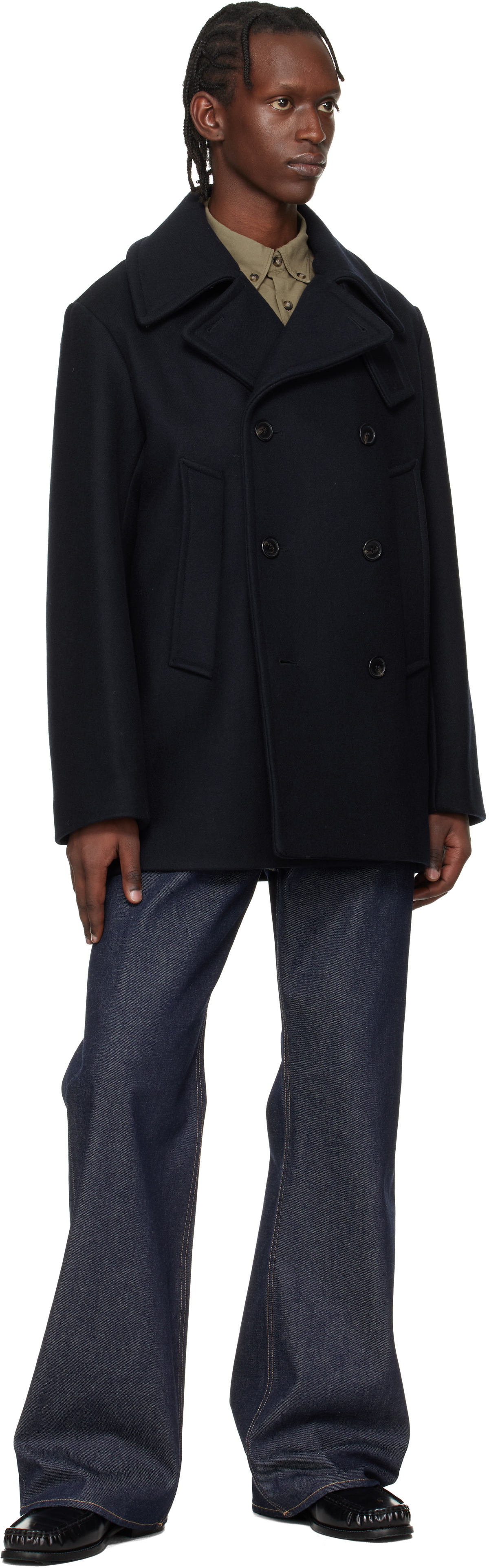 A.P.C. Navy Wool Peacoat