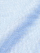 Turnbull & Asser - Blake Grandad-Collar Houndstooth Linen Shirt - Blue