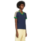 Wales Bonner Navy adidas Edition Striped V-Neck T-Shirt