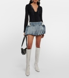 Dion Lee Pleated denim miniskirt