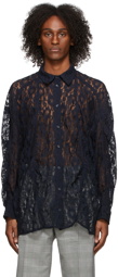 We11done Navy Lace Shirt