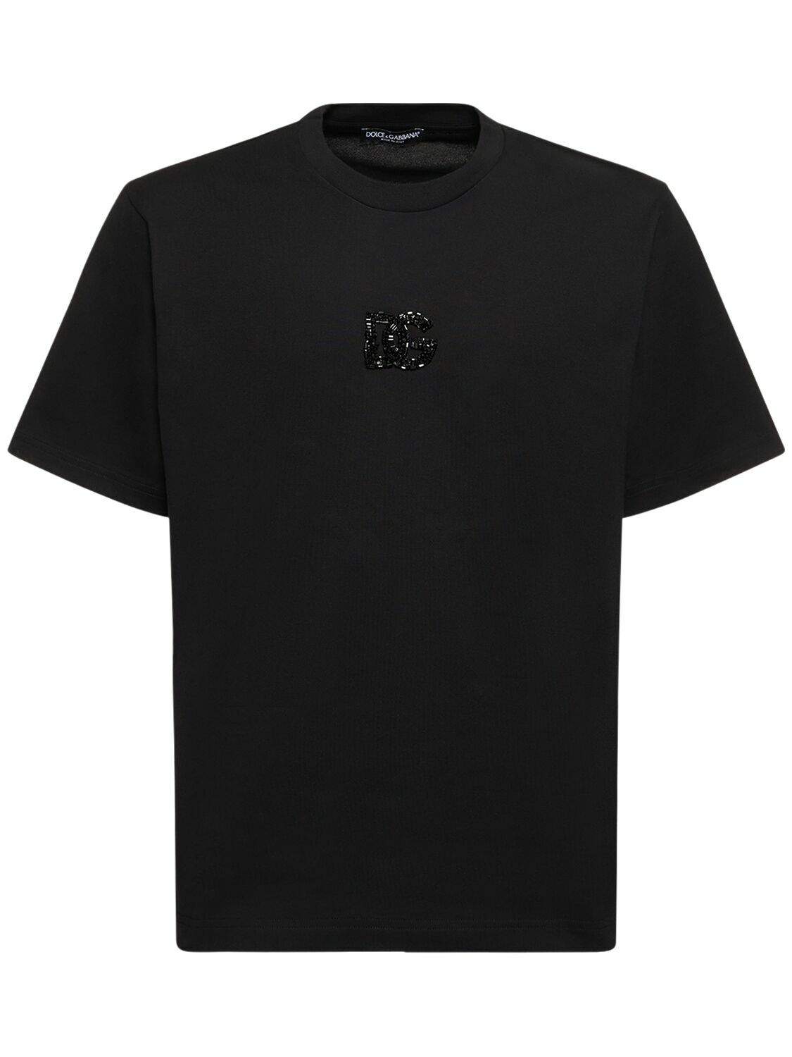 Tシャツ・カットソー DOLCE & GABBANA COTTON JERSEY T-SHIRT WITH LETTERING LOGO Jersey T-shirt with Dolce&Gabbana logo lettering in White
