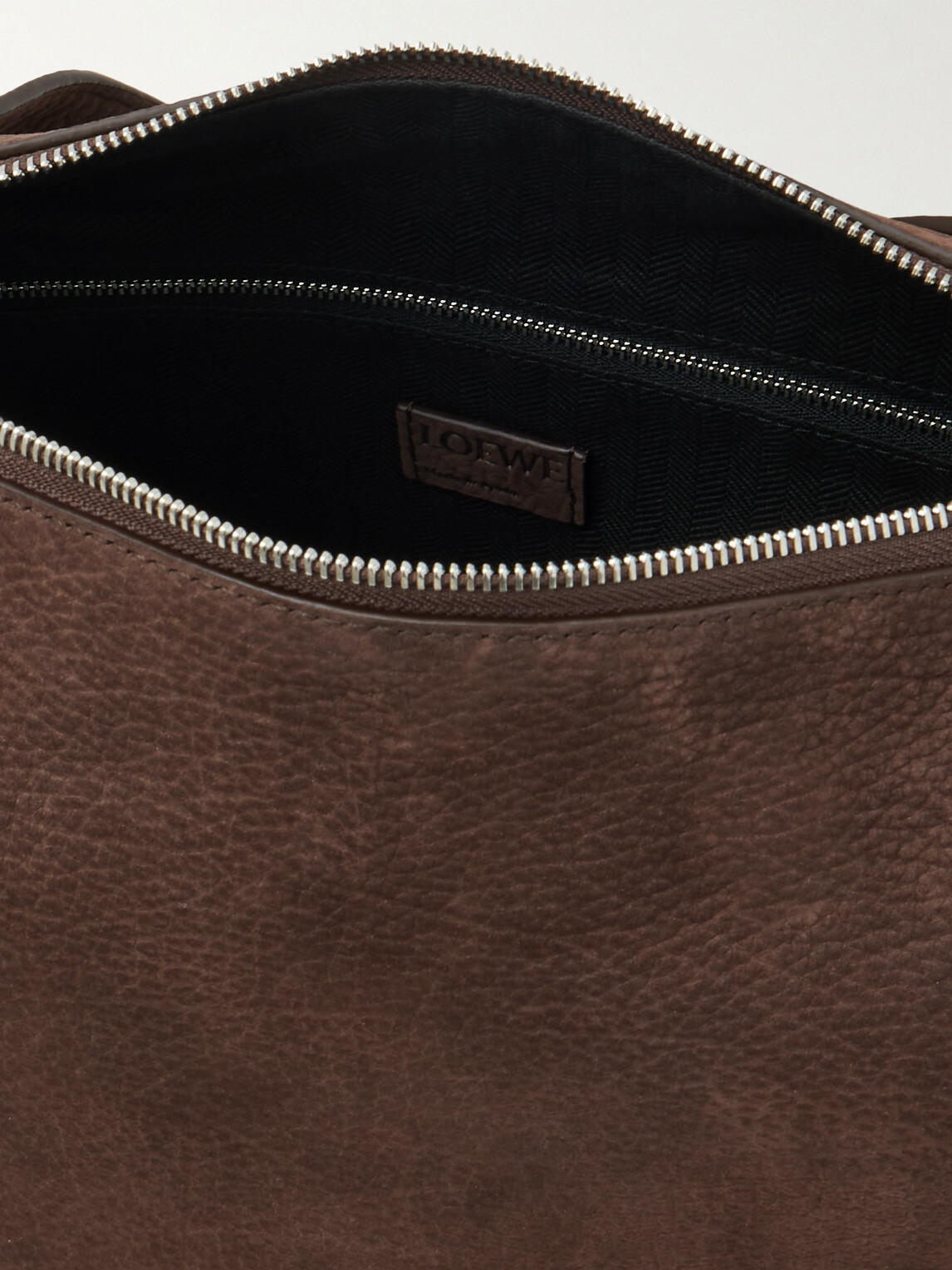 LOEWE - Loop Medium Logo-Debossed Nubuck Bucket Bag