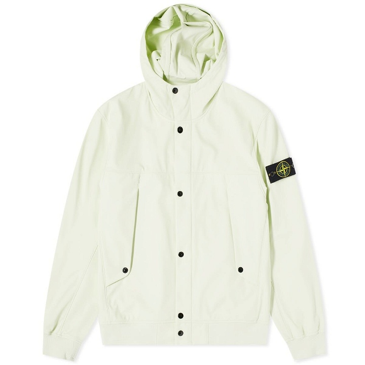Photo: Stone Island Men's Soft Shell-R Hooded Jacket in Pistachio