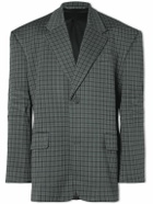 Balenciaga - Oversized Houndstooth Knitted Blazer - Gray