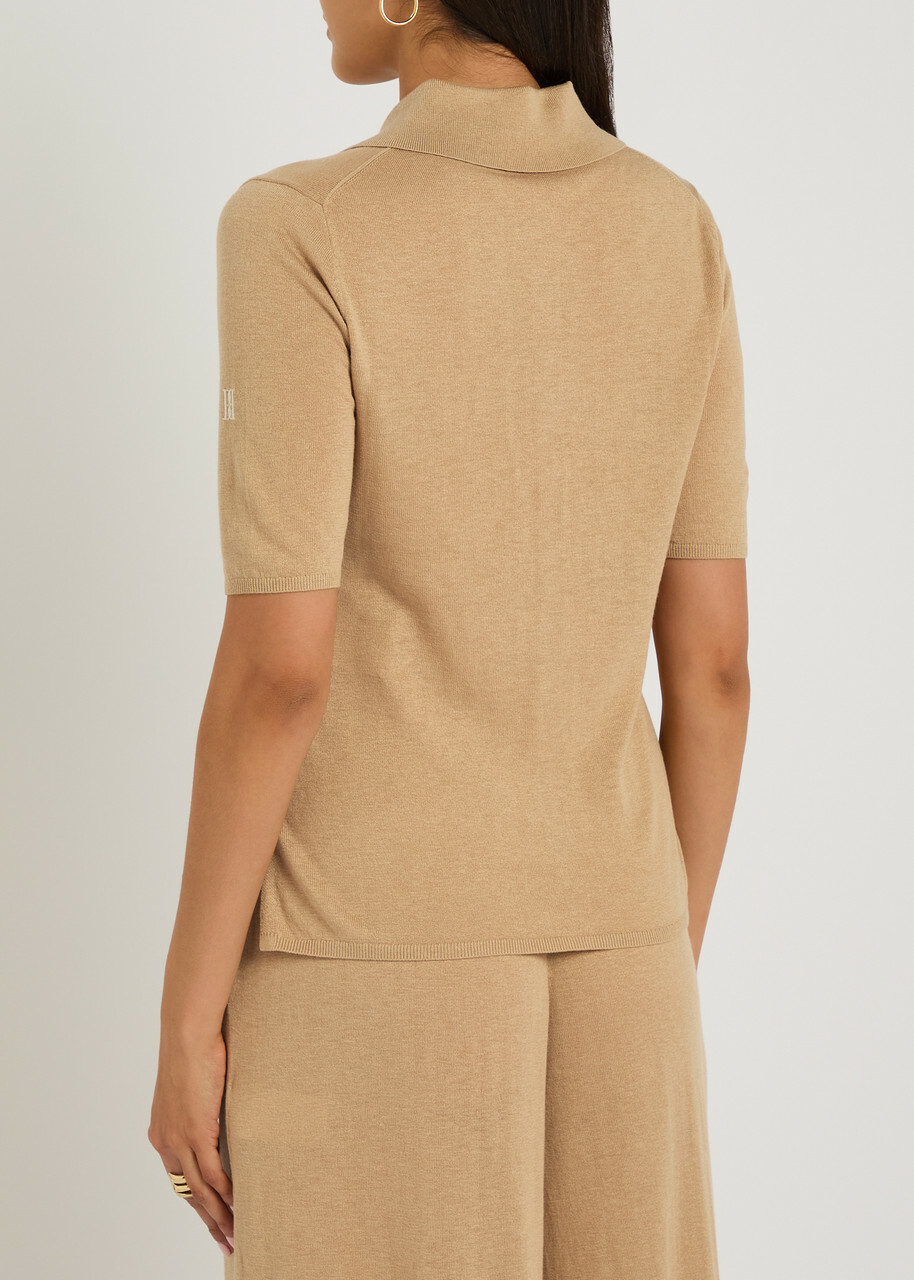 BY Malene Birger Knit Polo top Sand