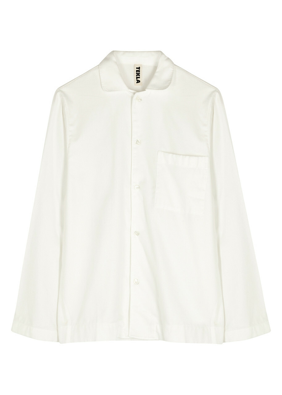 Tekla Unisex Off-white Flannel Pyjama Top, Top, 100% Organic Cotton