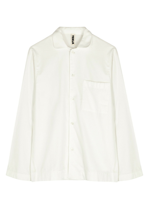 Photo: Tekla Unisex Off-white Flannel Pyjama Top, Top, 100% Organic Cotton