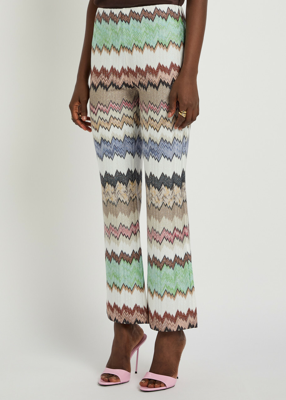 Missoni Snake-pattern Metallic-knit Trousers Multicoloured