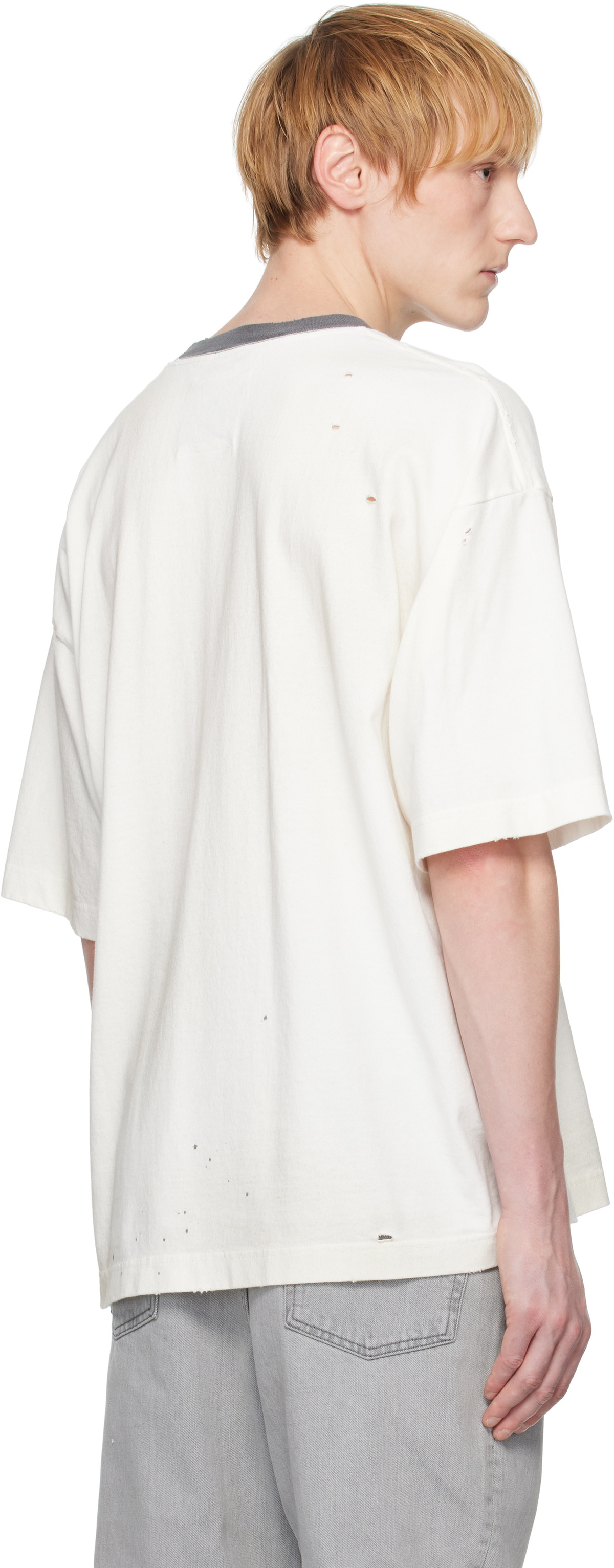 Maison MIHARA YASUHIRO White Smiley Face Printed T-shirt Maison