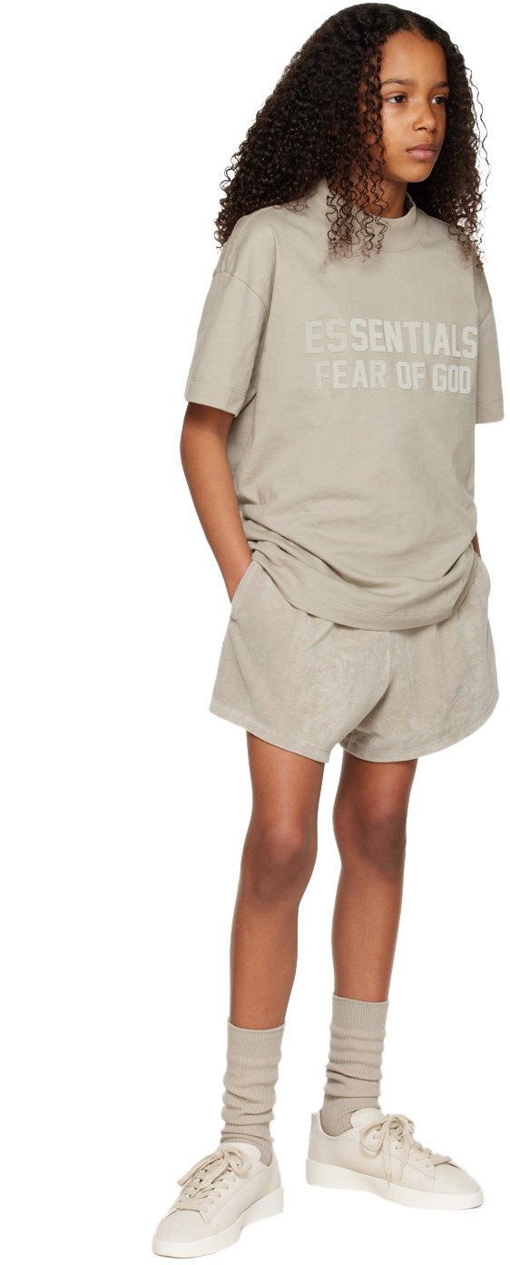 Essentials Kids Gray Patch Shorts