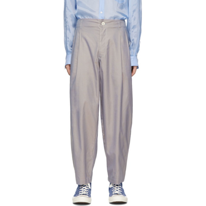 Photo: Comme des Garcons Shirt Grey Twill Plain Trousers