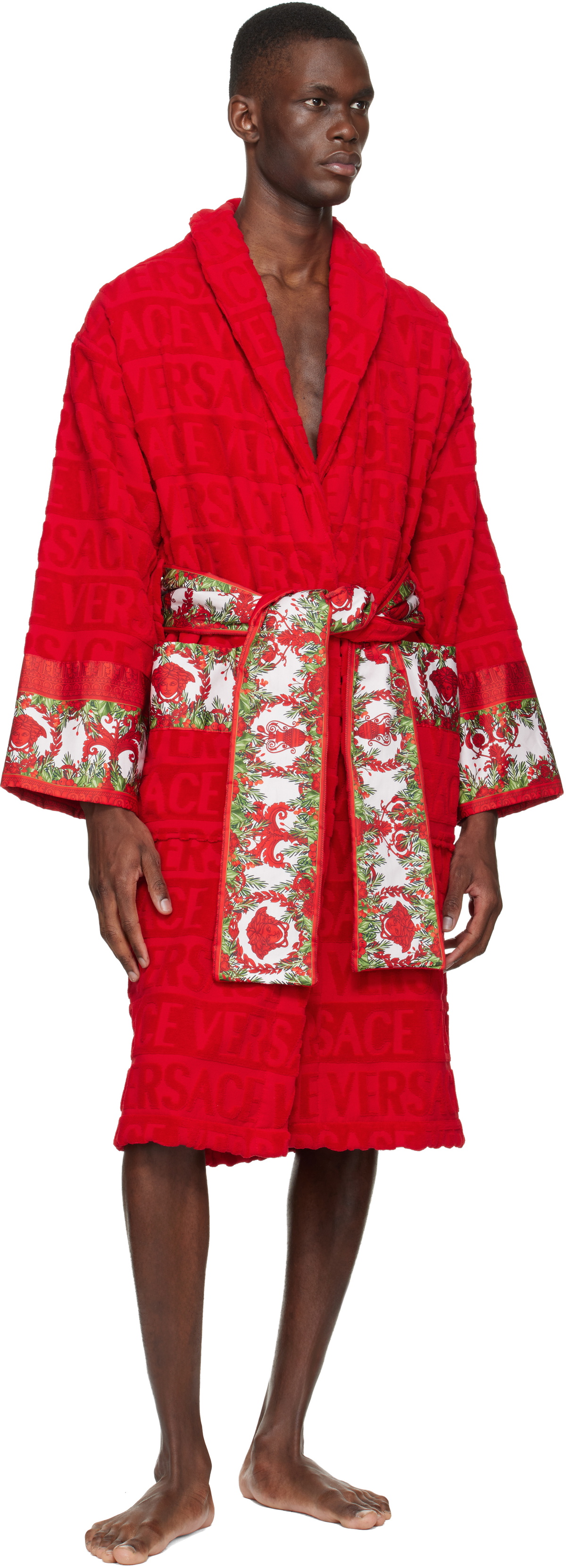 Versace Red 'I Love Baroque' Bathrobe
