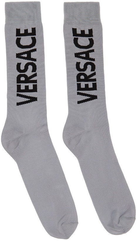 Photo: Versace Silver Vintage Logo Socks
